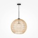 Maytoni-MOD204PL-01BG - Cane - Natural Wicker Pendant with White Glass Diffuser