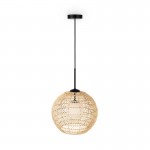 Cane - Natural Wicker Pendant with White Glass Diffuser Cane - Natural Wicker Pendant with White Glass Diffuser