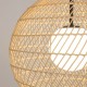 Maytoni-MOD204PL-01BG - Cane - Natural Wicker Pendant with White Glass Diffuser