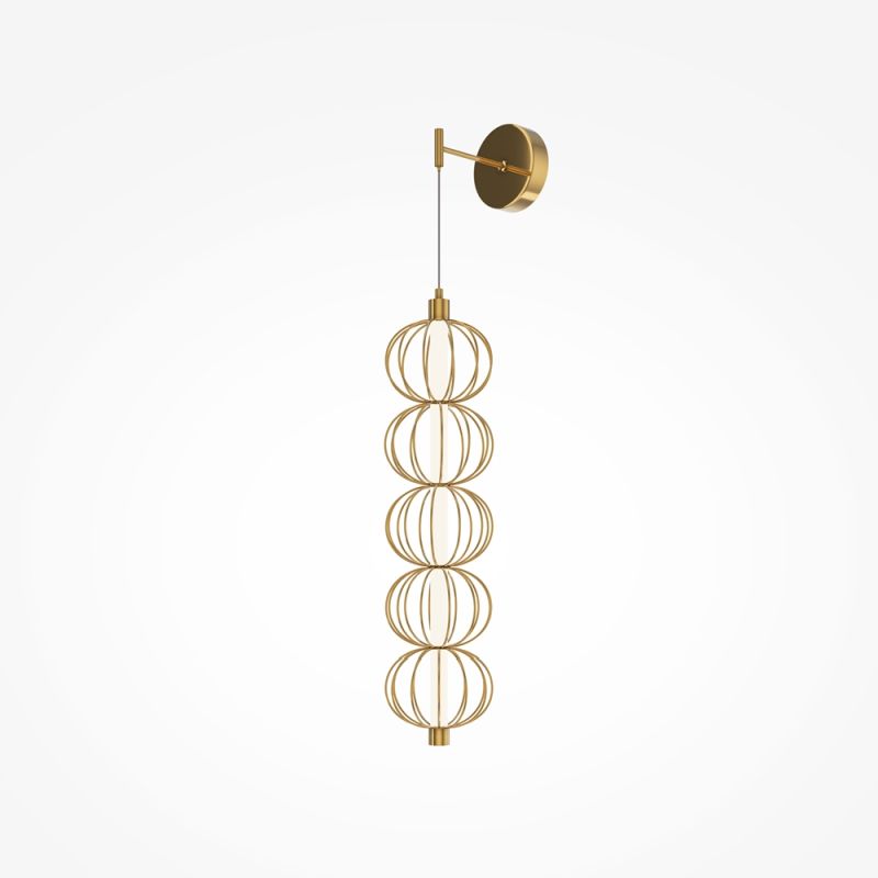 Maytoni-MOD216WL-L10G3K - Golden Cage - Gold LED Wall Lamp with Golden Cage Wire