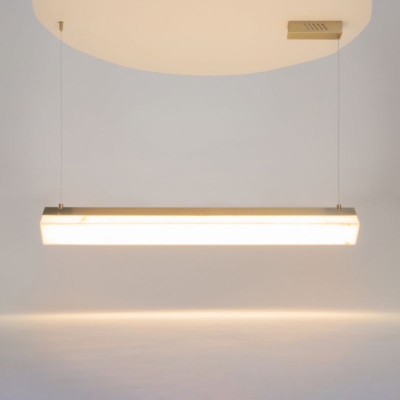 - Petra - Satin Brass LED over Island Fitting with Natural Stone Maytoni-MOD250PL-L36BS3K - Petra - Satin Brass LED over Island Fitting with Natural Stone