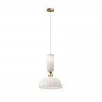 Antic - Gold Pendant with Ribbed Frosted Glass Ø 30 cm Antic - Gold Pendant with Ribbed Frosted Glass Ø 30 cm