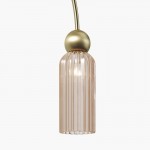 Antic - Gold 4 Light over Island Fitting with Ribbed Amber Glass Antic - Gold 4 Light over Island Fitting with Ribbed Amber Glass