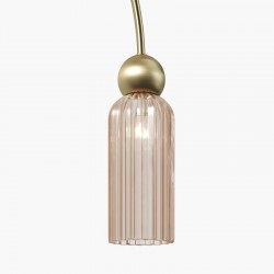 Antic - Gold 4 Light over Island Fitting with Ribbed Amber Glass Antic - Gold 4 Light over Island Fitting with Ribbed Amber Glass