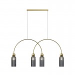 Antic - Gold 4 Light over Island Fitting with Ribbed Mirrored Glass Antic - Gold 4 Light over Island Fitting with Ribbed Mirrored Glass