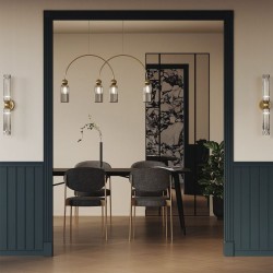 Antic - Gold 4 Light over Island Fitting with Ribbed Mirrored Glass Antic - Gold 4 Light over Island Fitting with Ribbed Mirrored Glass