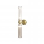 Antic - Gold Wall Lamp with Amber Ribbed Glass Shade 43 cm Antic - Gold Wall Lamp with Amber Ribbed Glass Shade 43 cm