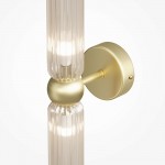 Antic - Gold Wall Lamp with Amber Ribbed Glass Shade 43 cm Antic - Gold Wall Lamp with Amber Ribbed Glass Shade 43 cm