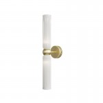 Antic - Gold Wall Lamp with Frosted White Ribbed Glass Shade 43 cm Antic - Gold Wall Lamp with Frosted White Ribbed Glass Shade 43 cm