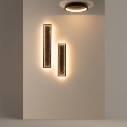 Orign - Black LED Flush with Grey Natural Stone Ø 40.5 cm Orign - Black LED Flush with Grey Natural Stone Ø 40.5 cm