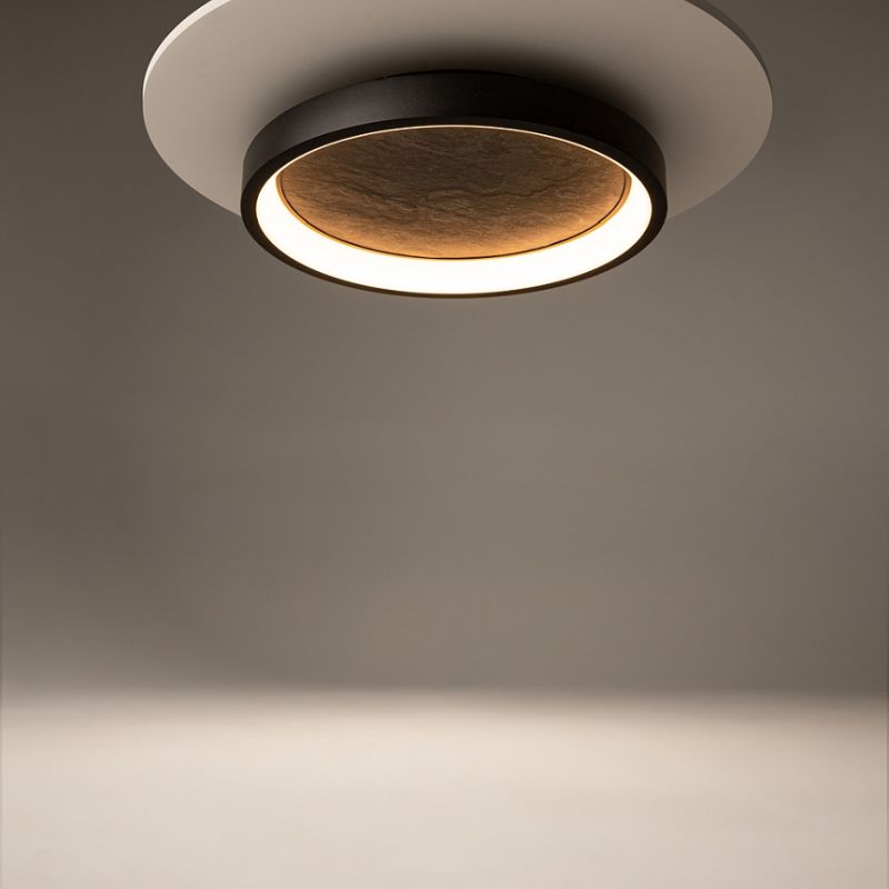 - Orign - Black LED Flush with Grey Natural Stone Ø 59.5 cm Maytoni-MOD311CL-L40B3K - Orign - Black LED Flush with Grey Natural Stone Ø 59.5 cm