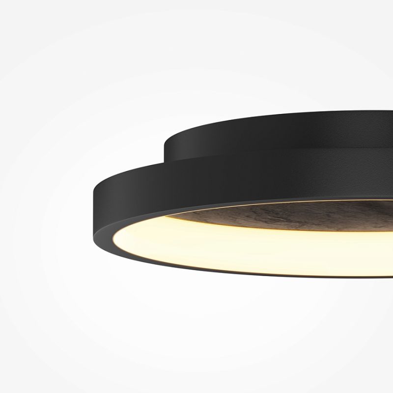 - Orign - Black LED Flush with Grey Natural Stone Ø 59.5 cm Maytoni-MOD311CL-L40B3K - Orign - Black LED Flush with Grey Natural Stone Ø 59.5 cm