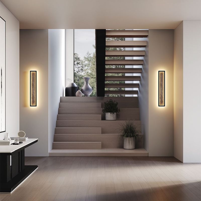 - Orign - Black LED Wall Lamp with Grey Natural Stone 55W Maytoni-MOD311WL-L55B3K - Orign - Black LED Wall Lamp with Grey Natural Stone 55W