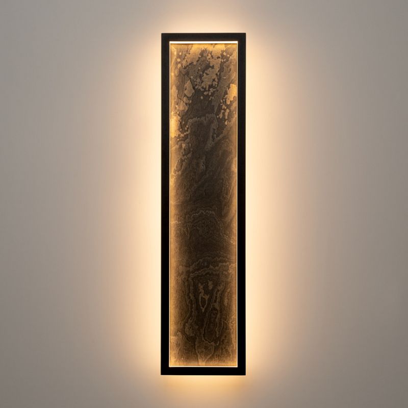 - Orign - Black LED Wall Lamp with Grey Natural Stone 55W Maytoni-MOD311WL-L55B3K - Orign - Black LED Wall Lamp with Grey Natural Stone 55W