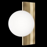 Avant-Garde - Brass Wall Lamp with White Glass