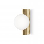 Avant-Garde - Brass Wall Lamp with White Glass