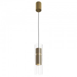 Dynamics - Matt Gold Pendant with Clear Glass