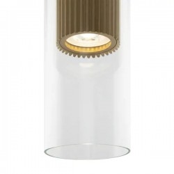 Dynamics - Matt Gold Pendant with Clear Glass