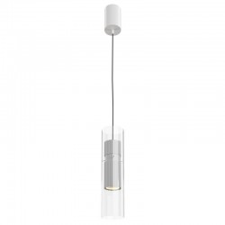 Dynamics - White Pendant with Clear Glass