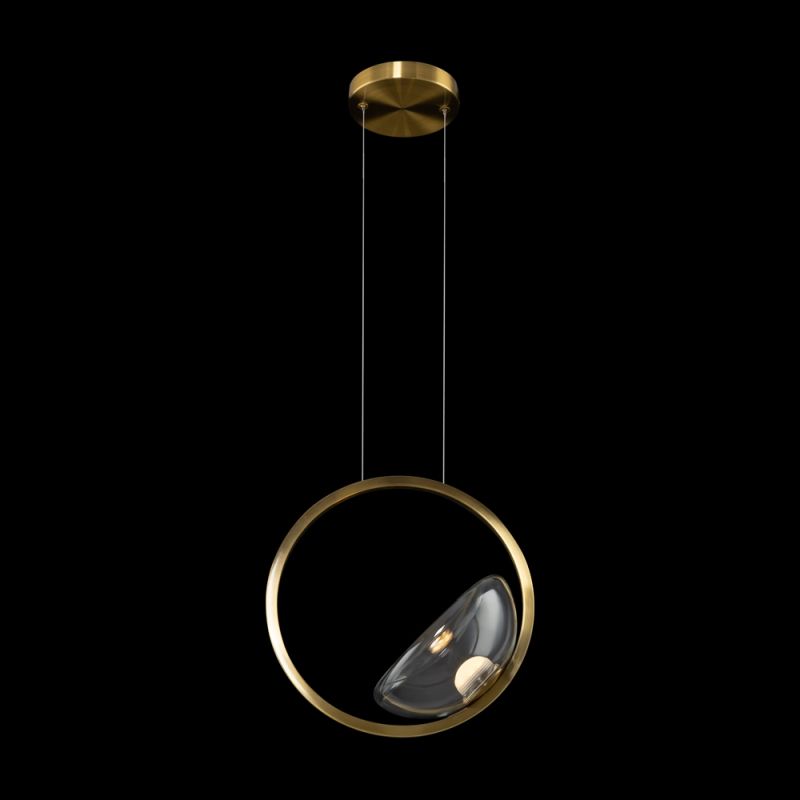 Maytoni-MOD327PL-L5BS3K - Moon - Brass LED Pendant with Clear Glass