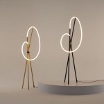 Crochet - Satin Brass Tripod LED Floor Lamp