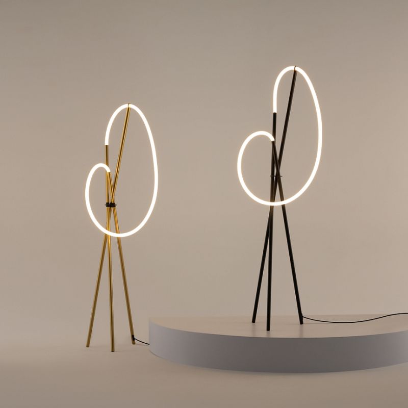 - Crochet - Satin Brass Tripod LED Floor Lamp Maytoni-MOD369FL-L36BS3K - Crochet - Satin Brass Tripod LED Floor Lamp