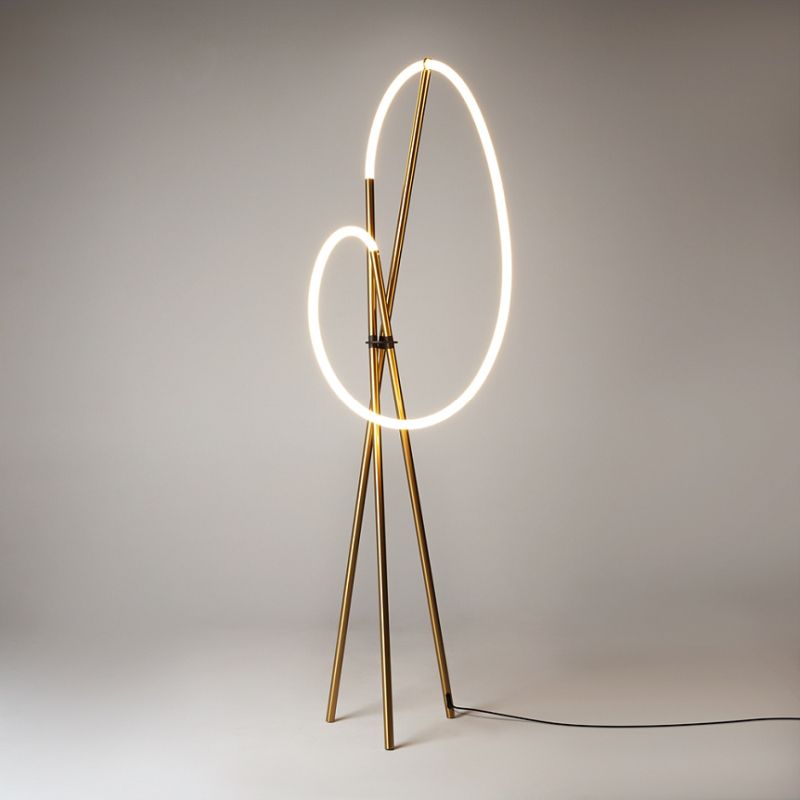 - Crochet - Satin Brass Tripod LED Floor Lamp Maytoni-MOD369FL-L36BS3K - Crochet - Satin Brass Tripod LED Floor Lamp