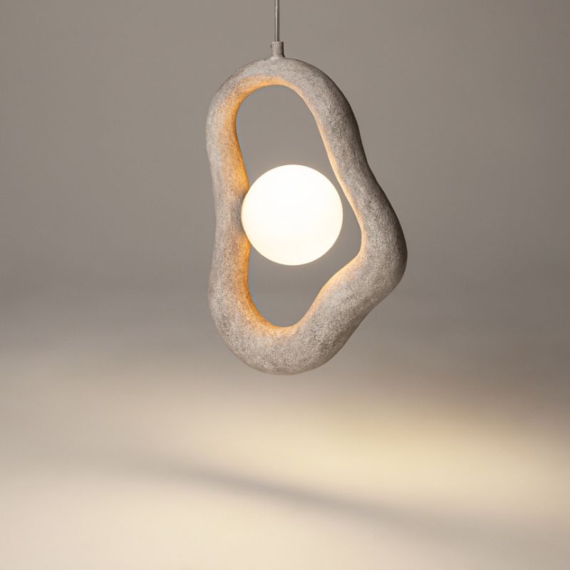 Maytoni-MOD380PL-01GR - Opus - Grey Pendant with White Glass