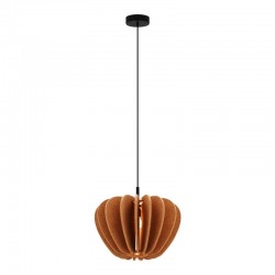 Cambio - Black Pendant with Brown Textile Shade Cambio - Black Pendant with Brown Textile Shade