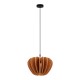 - Cambio - Black Pendant with Brown Textile Shade Maytoni-MOD398PL-01BR - Cambio - Black Pendant with Brown Textile Shade