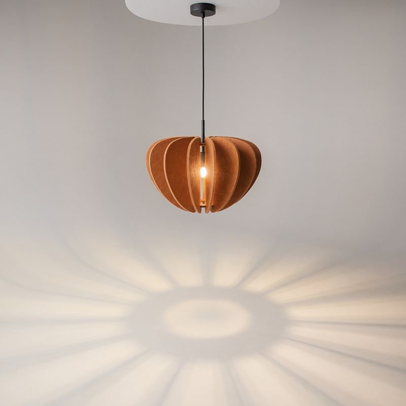- Cambio - Black Pendant with Brown Textile Shade Maytoni-MOD398PL-01BR - Cambio - Black Pendant with Brown Textile Shade