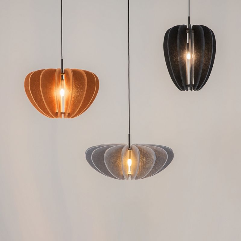 - Cambio - Black Pendant with Brown Textile Shade Maytoni-MOD398PL-01BR - Cambio - Black Pendant with Brown Textile Shade