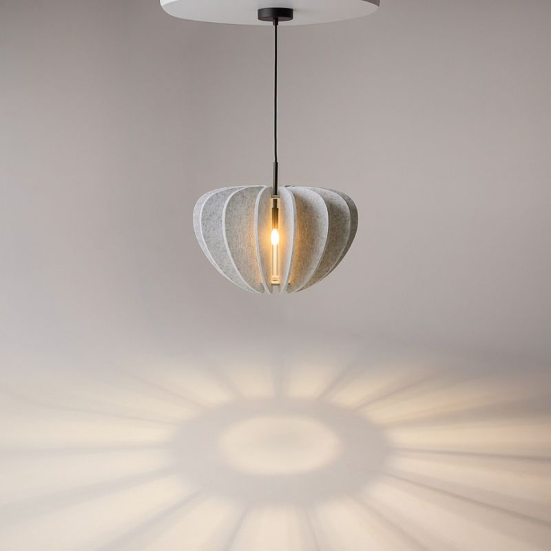 Maytoni-MOD398PL-01S - Cambio - Black Pendant with Light Grey Textile Shade