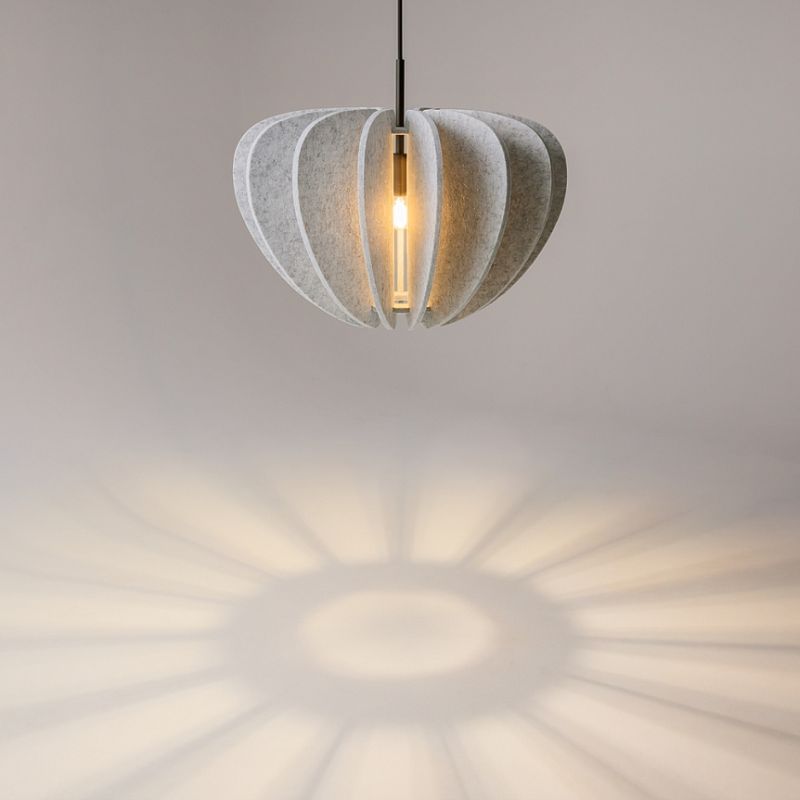 Maytoni-MOD398PL-01S - Cambio - Black Pendant with Light Grey Textile Shade