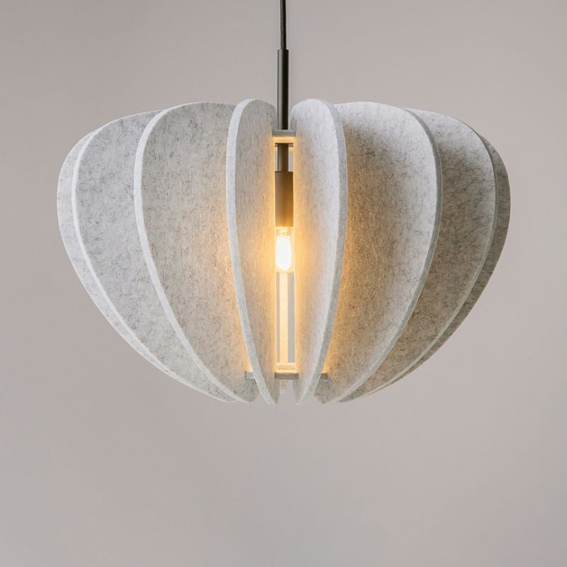Maytoni-MOD398PL-01S - Cambio - Black Pendant with Light Grey Textile Shade