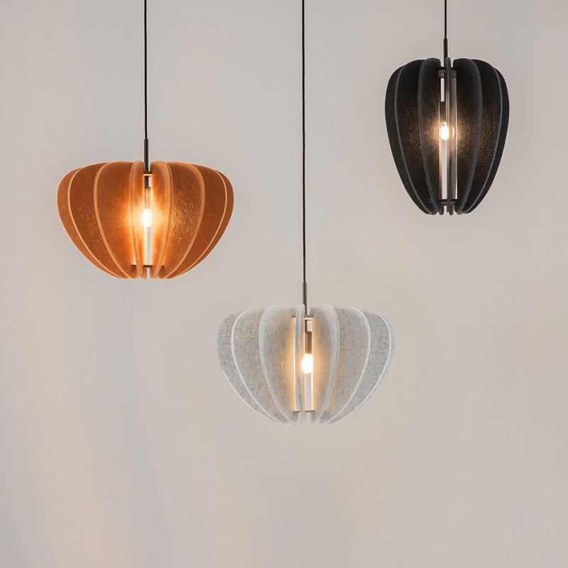 Maytoni-MOD398PL-01S - Cambio - Black Pendant with Light Grey Textile Shade