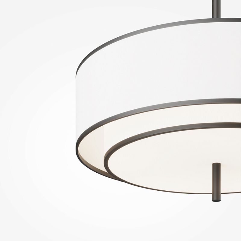 Ceiling Lights - Bergamo - White & Black Fabric Pendant with Diffuser Maytoni-MOD613PL-05W - Bergamo - White & Black Fabric Pendant with Diffuser