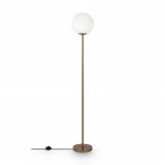 Ring - Brass Floor Lamp with White Glass Ball Ring - Brass Floor Lamp with White Glass Ball
