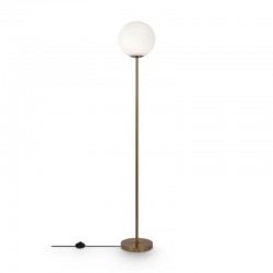 Ring - Brass Floor Lamp with White Glass Ball Ring - Brass Floor Lamp with White Glass Ball