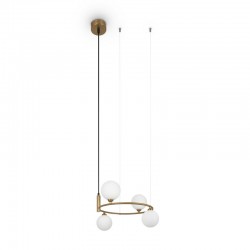 Ring - White Glass Ball & Brass 4 Light Centre Fitting Ring - White Glass Ball & Brass 4 Light Centre Fitting