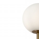 Ring - Brass Floor Lamp with White Glass Ball