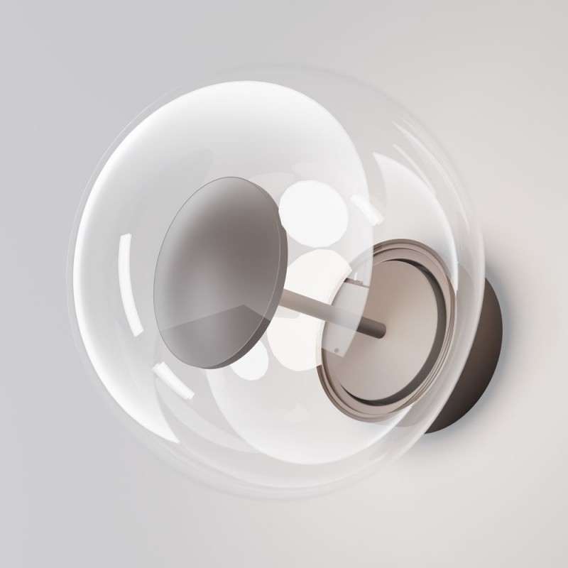 Maytoni-O139WL-L8BRK - Velora - Brown LED Wall Lamp with Clear Glass IP54