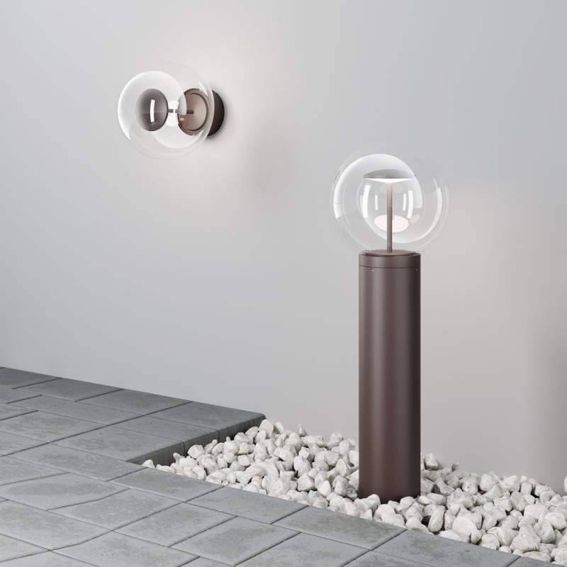 Maytoni-O139WL-L8BRK - Velora - Brown LED Wall Lamp with Clear Glass IP54