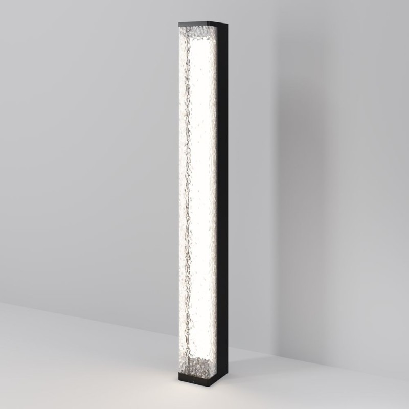 Maytoni-O142FL-L18BK - Floeva - Black LED Bollard with Decorative Diffuser