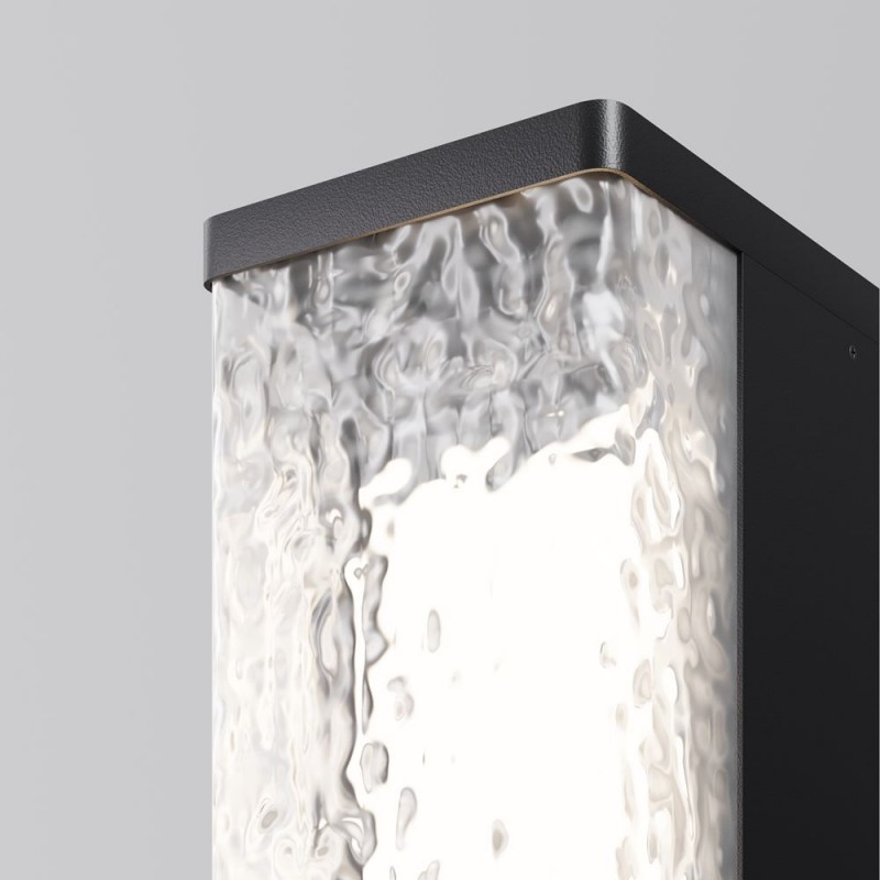 Maytoni-O142FL-L18BK - Floeva - Black LED Bollard with Decorative Diffuser
