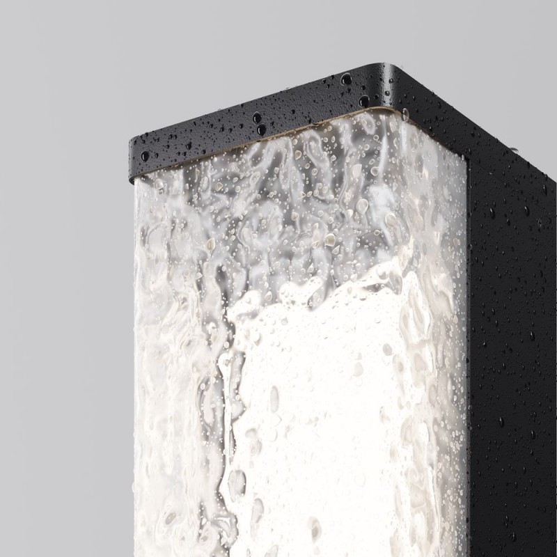 Maytoni-O142FL-L18BK - Floeva - Black LED Bollard with Decorative Diffuser