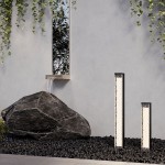 Floeva - Black LED Bollard with Decorative Diffuser