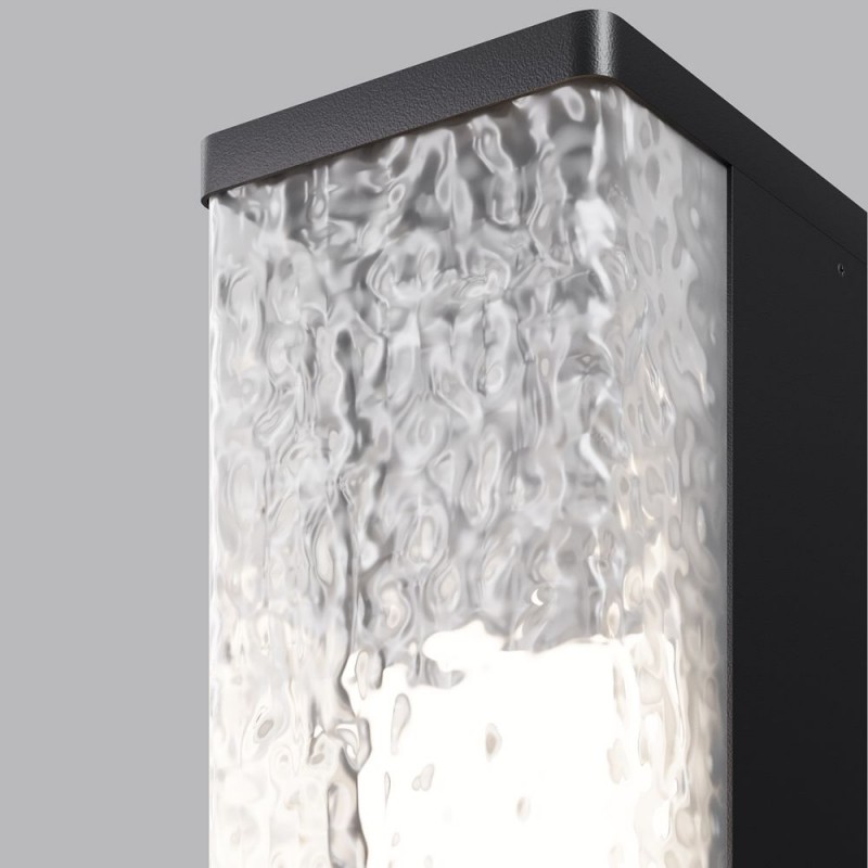 Maytoni-O142FL-L9BK - Floeva - Black LED Bollard with Decorative Diffuser