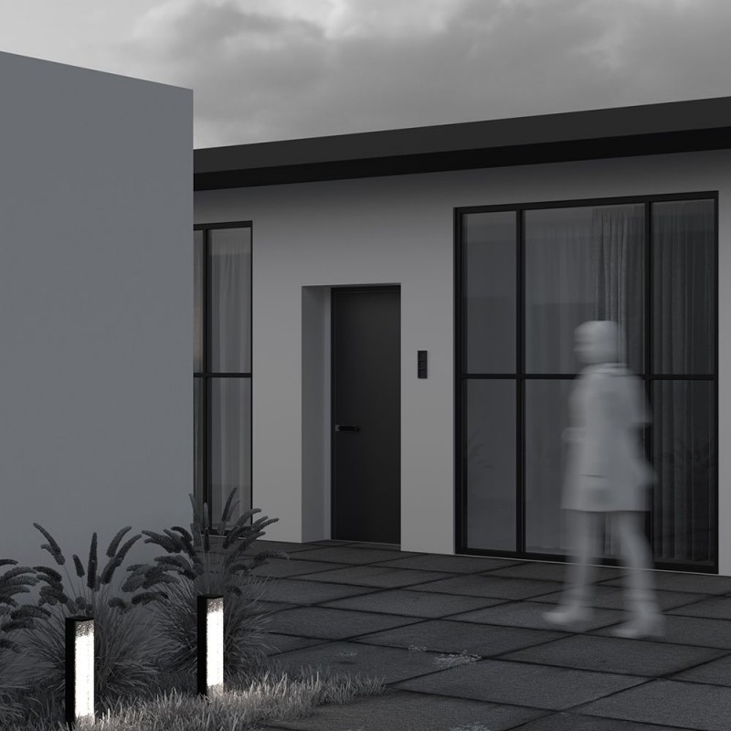 Maytoni-O142FL-L9BK - Floeva - Black LED Bollard with Decorative Diffuser
