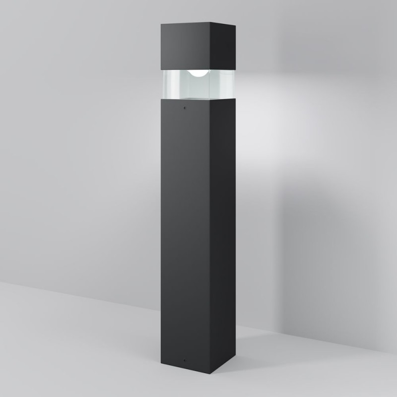Maytoni-O143FL-L15BK - Quadra - Black LED Bollard with Clear Diffuser